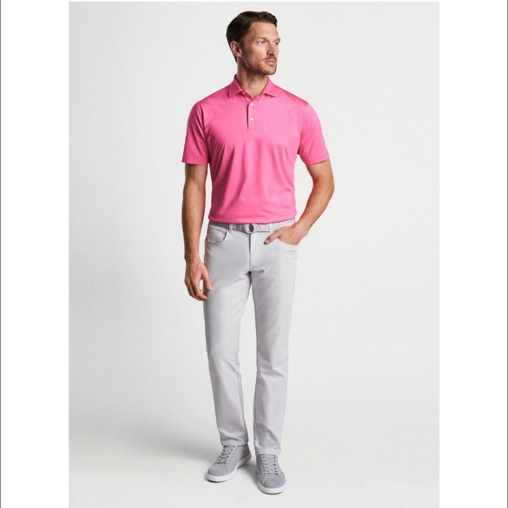 Peter Millar Men's Golf Shirt Jersey Short Sleeve Polo Pink
